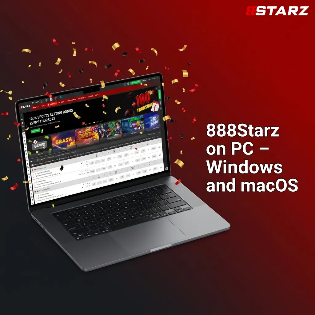 888Starz betting site on PC browser for Windows and macOS with live betting and casino features available