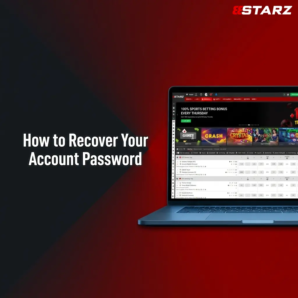 888Starz account password recovery steps showing login page forgot password option and reset process on website or app