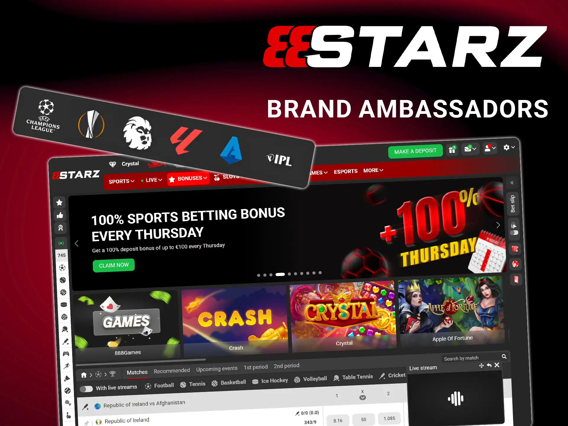 Learn more about 888Starz's official ambassadors.