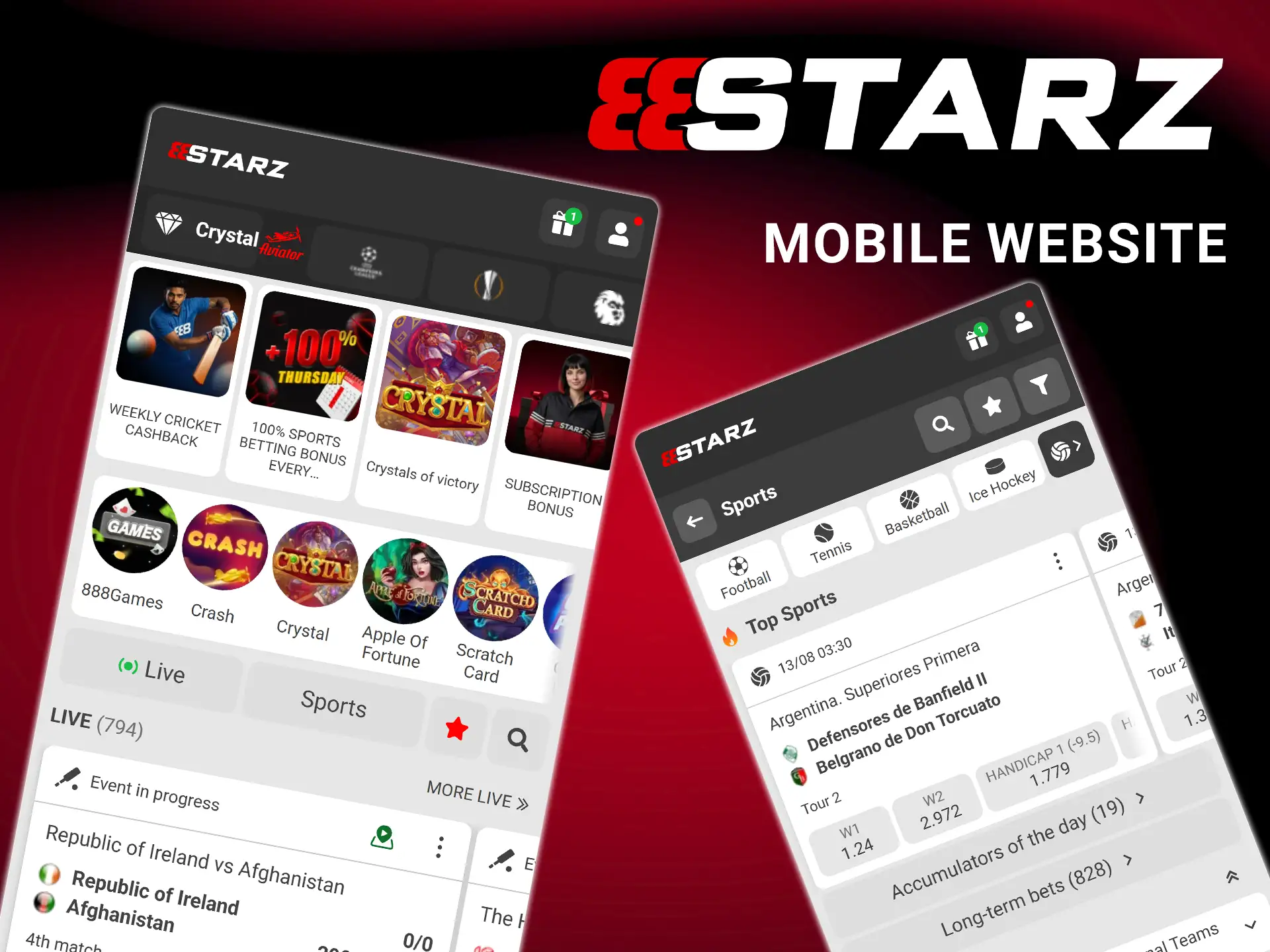 Enjoy playing in your browser with the mobile version of 888Starz.