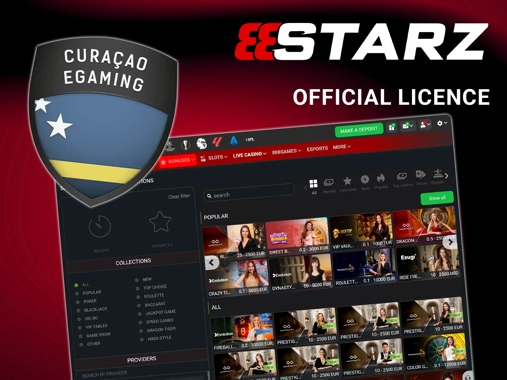 Check out the 888Starz license.
