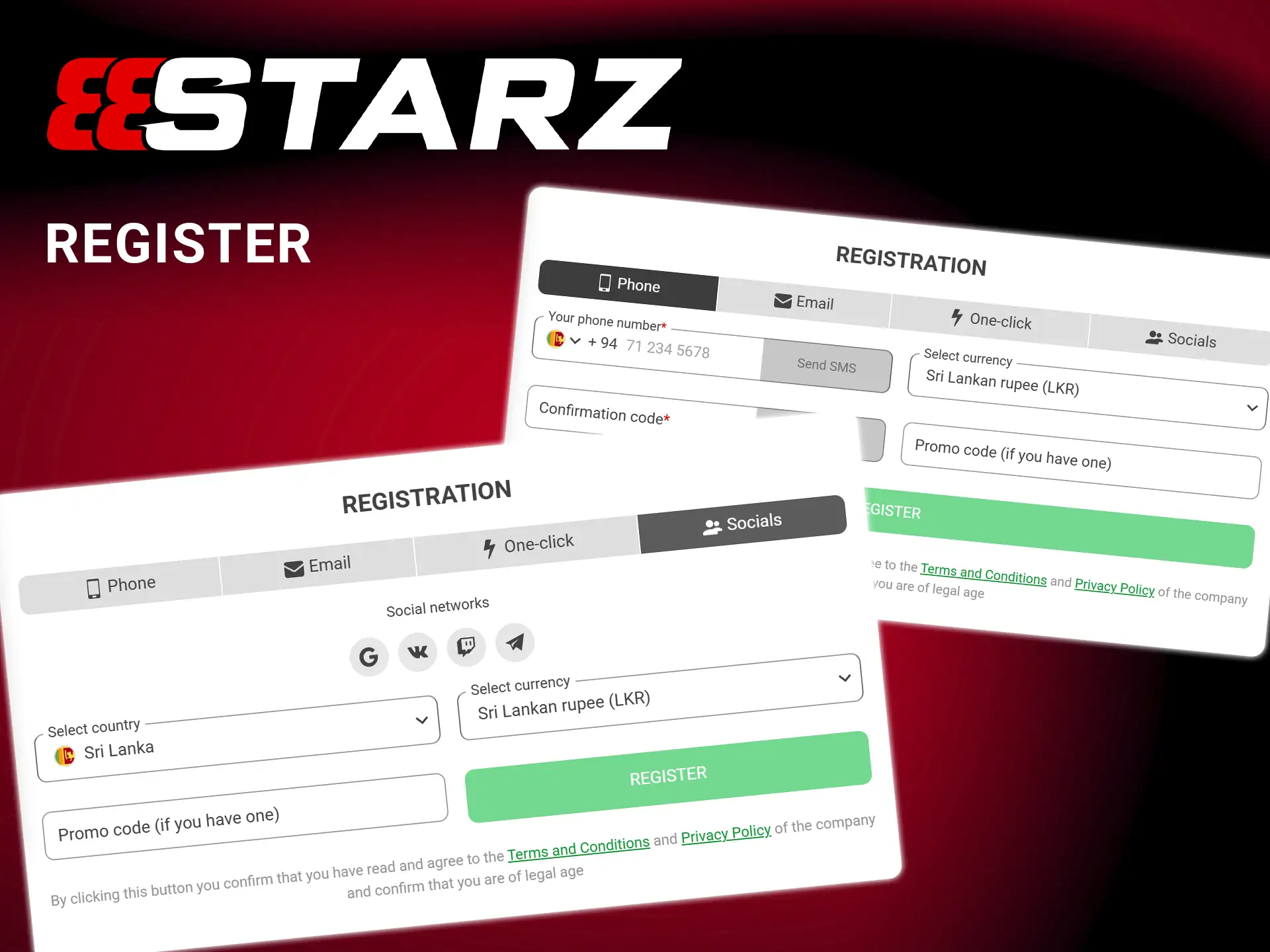 Follow the quick step-by-step instructions on how to register on 888Starz.
