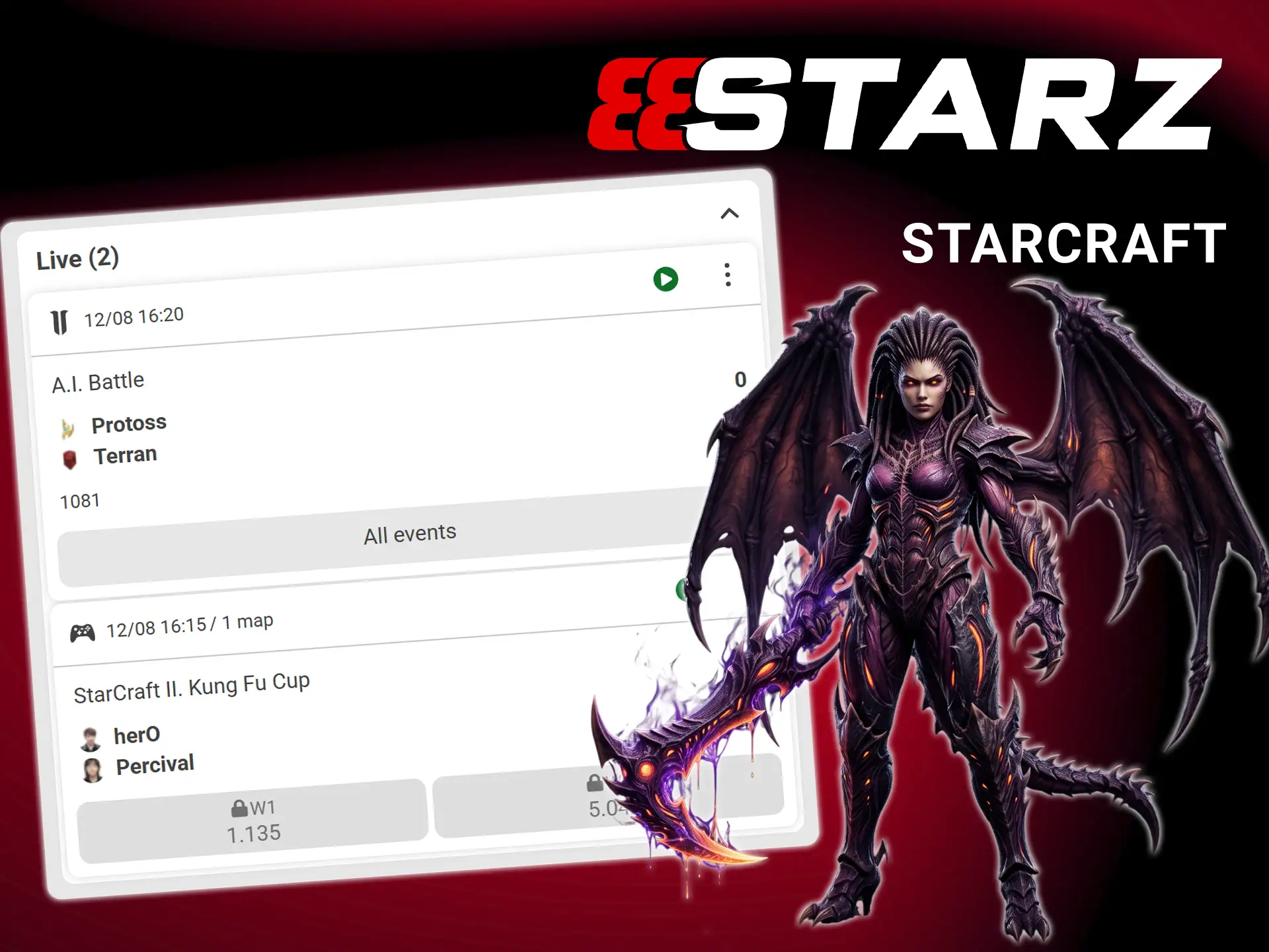 Predict tournament match outcomes in StarCraft betting on 888Starz.