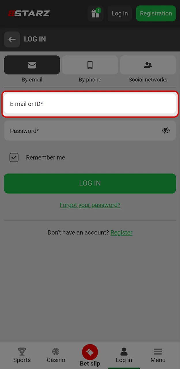 Log in to your account in just a couple of clicks on 888Starz.