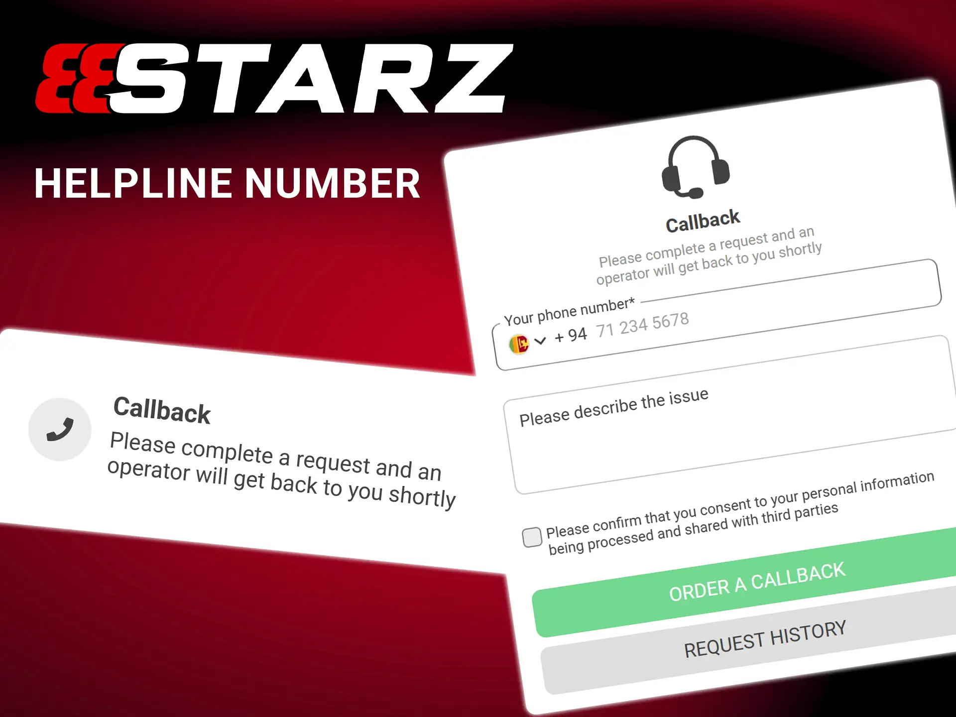 Call customer support at the 888Starz hotline.