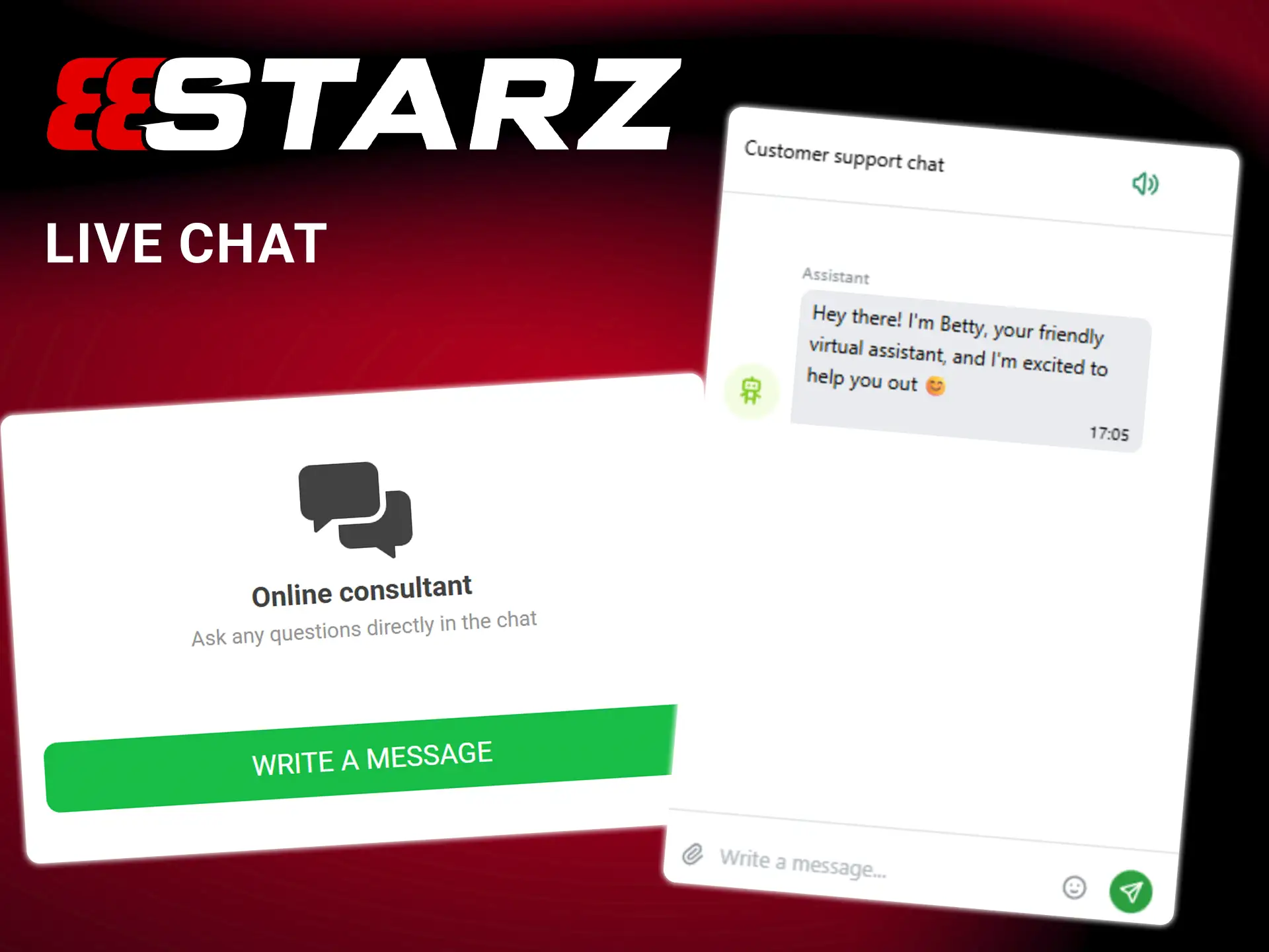 Get instant help via live chat at 888Starz.